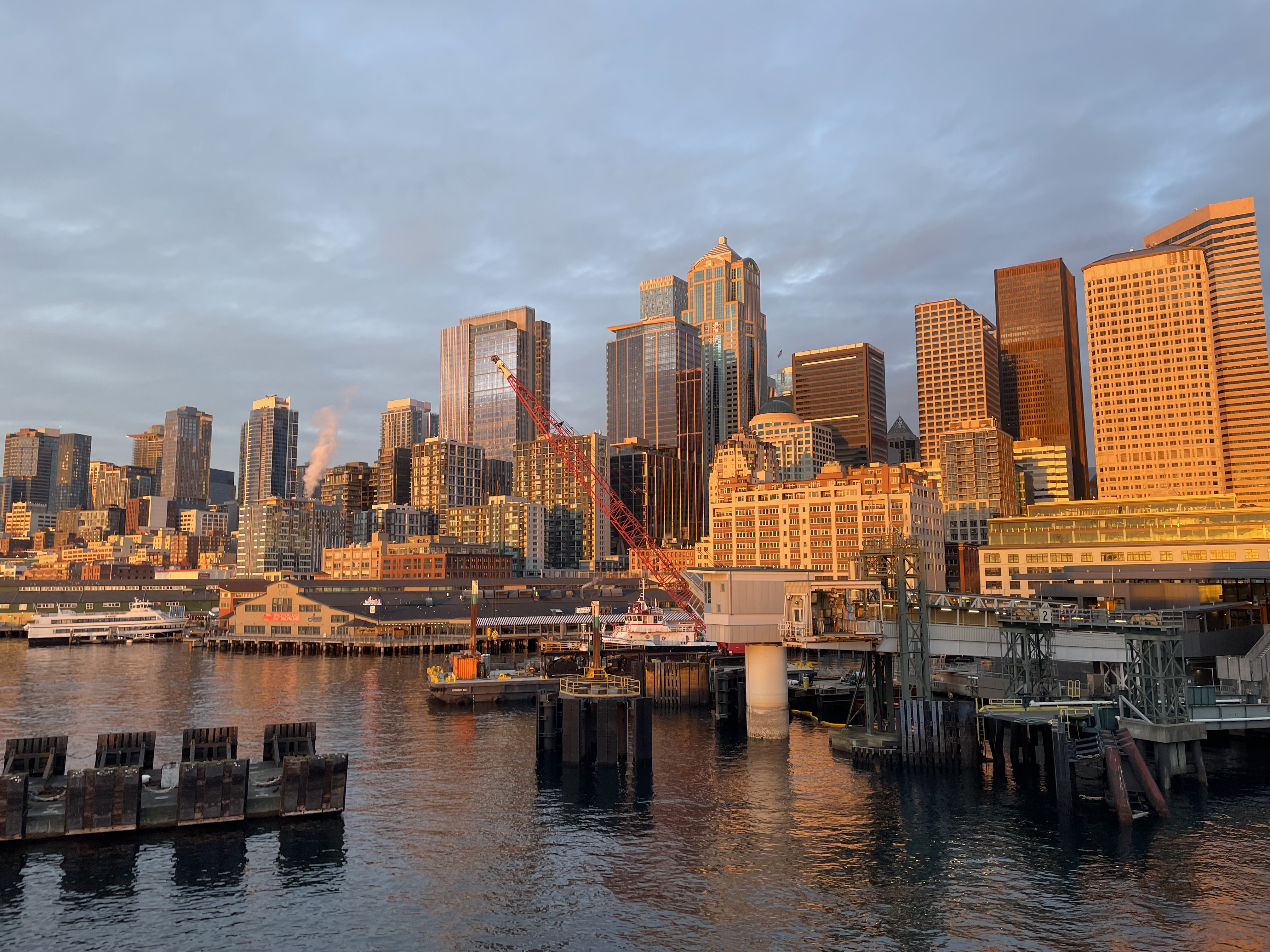 Looking back at Seattle on way to Bainbridge Island